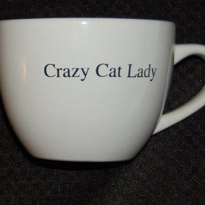 Housenware Crazy Cat Lady Big Cup  4 1/2" Open Mouth